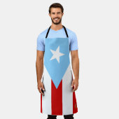 Puerto Rico Flag All Over Print Large Apron Schürze (Getragen)
