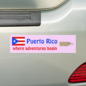 Puerto Rico Flag and Map Autoaufkleber (Auf Auto)