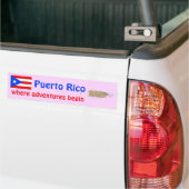 Puerto Rico Flag and Map Autoaufkleber (Auf Lkw)