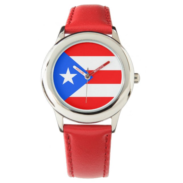 Puerto Rico Flag Armbanduhr (Vorderseite)
