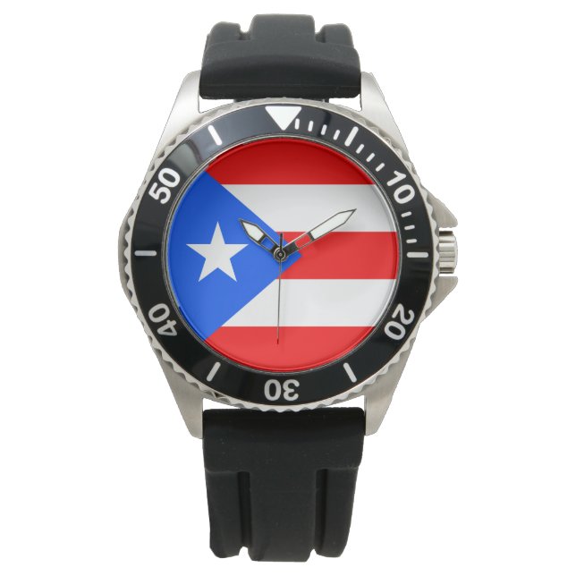 Puerto Rico Flag Armbanduhr (Vorderseite)