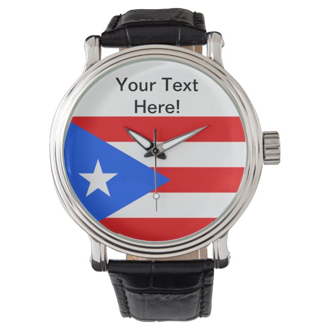 Puerto Rico Flag Armbanduhr (Vorderseite)