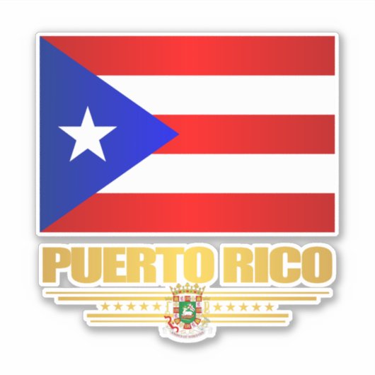 Puerto Rico Flag Aufkleber (Vorderseite)