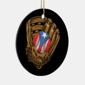 Puerto Rico Flag Baseball Sport Puerto Rico Baseb Keramik Ornament (Rechts)