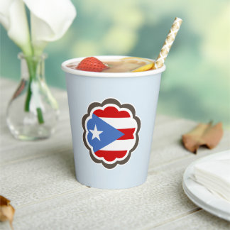 Puerto Rico Flag Blume Paper Cup Pappbecher