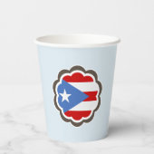 Puerto Rico Flag Blume Paper Cup Pappbecher (Rückseite)