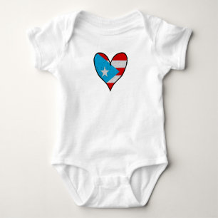 Puerto Rico Flag Boricua Heart, Puerto Rico Baby Strampler