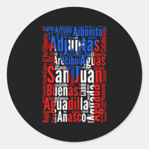 Puerto Rico Flag Boricua Runder Aufkleber