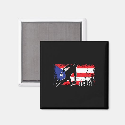 Puerto Rico Flag Bowling League Team Coach Patriot Magnet (Vorderseite/Rückseite)
