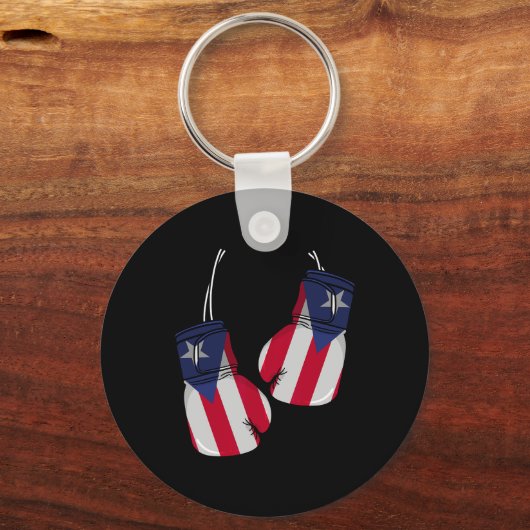 Puerto Rico Flag Boxing Gloves Boxer Boricua Patri Schlüsselanhänger (Vorderseite)