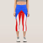 Puerto Rico Flag Capri Leggings (Vorderseite)