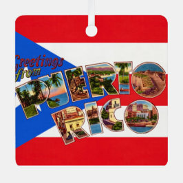  Puerto Rico Flag Christmas Ornament Aus Metall