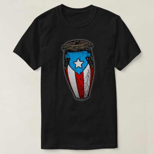 Puerto Rico Flag Conga Drum T - Shirt (Design vorne)
