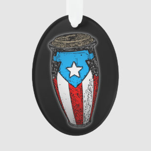 Puerto Rico Flag Conga Drum T - Shirt Ornament