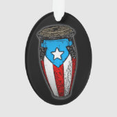 Puerto Rico Flag Conga Drum T - Shirt Ornament (Rückseite)