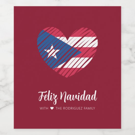 Puerto Rico Flag Coquito Weinetikett (Einzelnes Label)