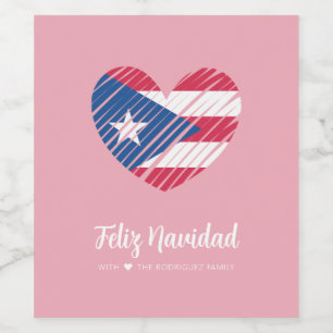 Puerto Rico Flag Coquito Weinetikett