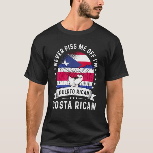 Puerto Rico Flag Costa Rica Spaß Pride T-Shirt (Vorderseite)