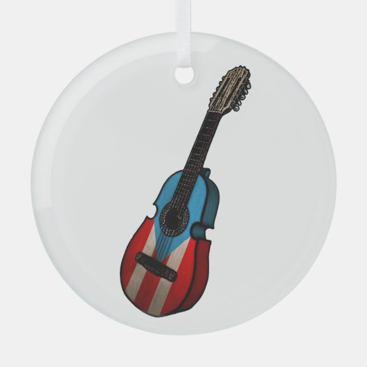 Puerto Rico Flag Cuatro Ornament Aus Glas (Vorderseite)