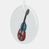 Puerto Rico Flag Cuatro Ornament Aus Glas (Vorderseite links)