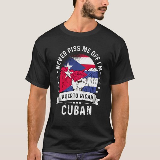 Puerto Rico Flag Cuba Grown Humor Pride T-Shirt (Vorderseite)