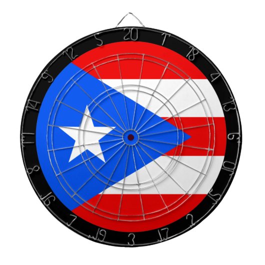 Puerto Rico Flag Dartboard & Dartboard / Spielbret Dartscheibe (vorne)