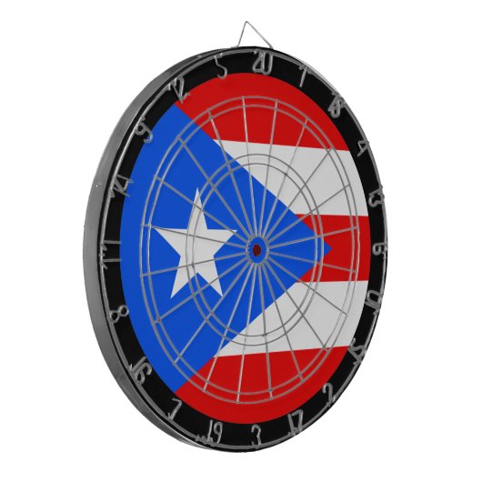 Puerto Rico Flag Dartboard & Dartboard / Spielbret Dartscheibe (Vorderseite Links)
