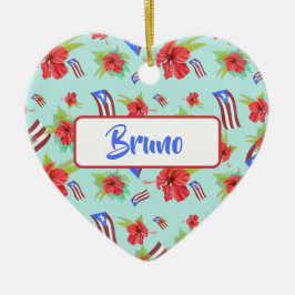 Puerto Rico Flag de Maga Keramik Ornament