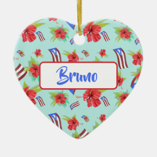 Puerto Rico Flag de Maga Keramik Ornament