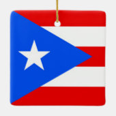 Puerto Rico Flag Design Keramikornament (Rückseite)