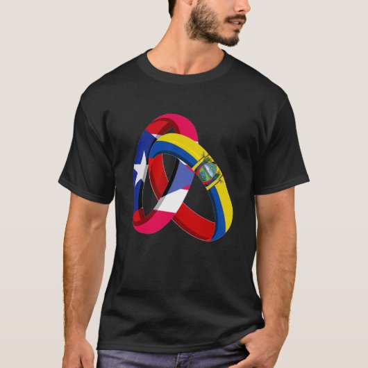 Puerto Rico Flag Ecuador Grosse Hochzeit T-Shirt (Vorderseite)