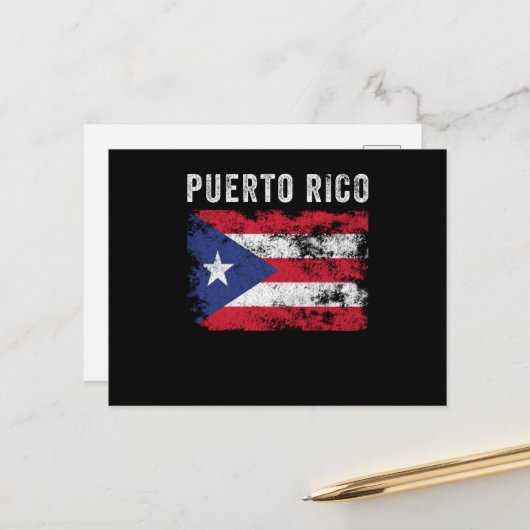Puerto Rico Flag erschüttert Postkarte (Vorderseite/Rückseite Beispiel)