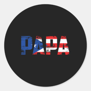Puerto Rico Flag Fathers Day Runder Aufkleber