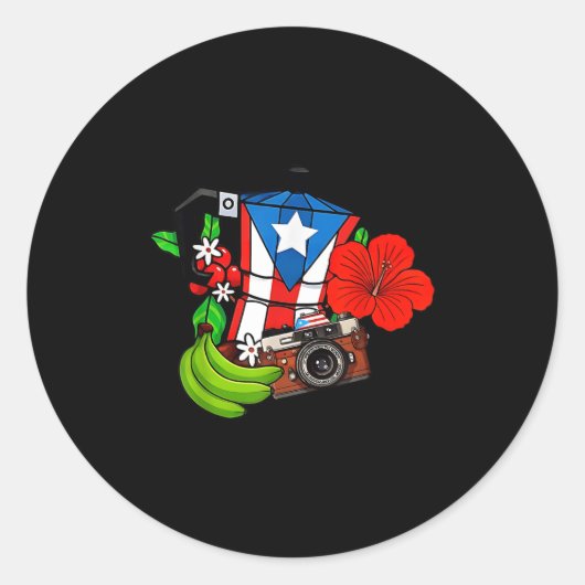 Puerto Rico Flag Floral Frog Boricua Women Hispani Runder Aufkleber (Vorderseite)