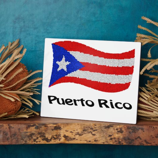 Puerto Rico Flag Fotoplatte (Seite)