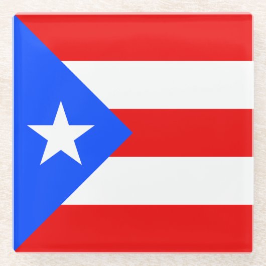 Puerto Rico Flag Glasuntersetzer (Vorderseite)