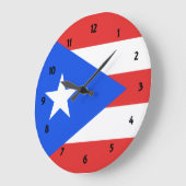 Puerto Rico Flag Große Wanduhr (Winkel)