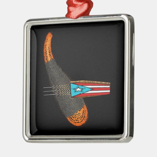 Puerto Rico Flag Guiro Ornament Aus Metall (Links)