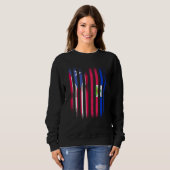Puerto Rico Flag Haiti Grown Country Flags Stripes Sweatshirt (Vorne ganz)