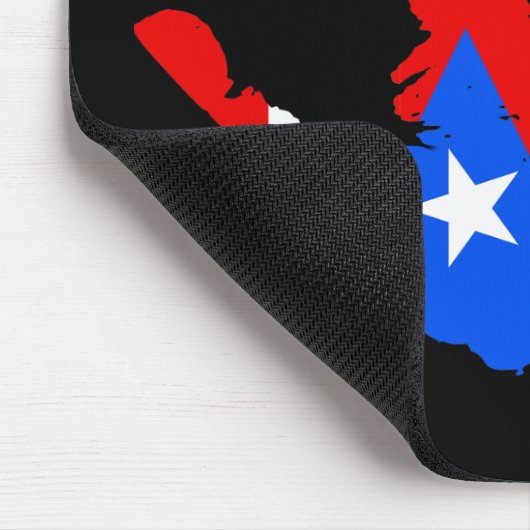 Puerto Rico Flag Handprint Mousepad (Ecke)