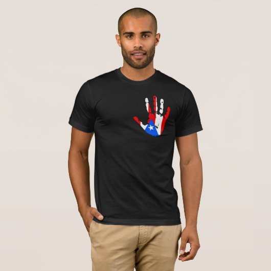 Puerto Rico Flag Handprint T-Shirt (Vorne ganz)