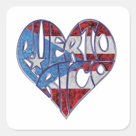Puerto Rico Flag Heart Sticker
