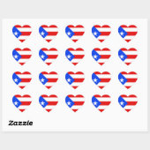 Puerto Rico Flag Heart Sticker (Blatt)