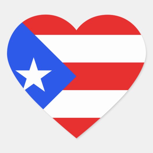 Puerto Rico Flag Heart Sticker (Vorderseite)