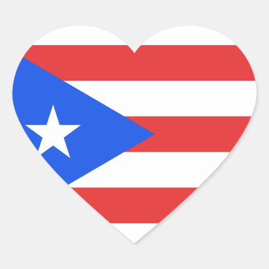 Puerto Rico Flag Herz-Aufkleber (Vorderseite)