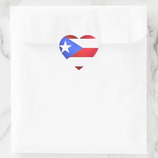 Puerto Rico Flag Herz-Aufkleber (Tasche)
