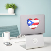 Puerto Rico Flag Herz Car Decal Aufkleber (Laptop auf Schreibtisch)