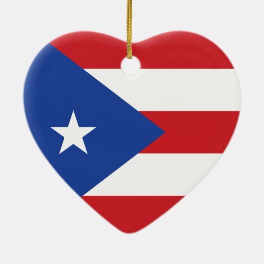 Puerto Rico Flag Herz Keramik Ornament (Hinten)