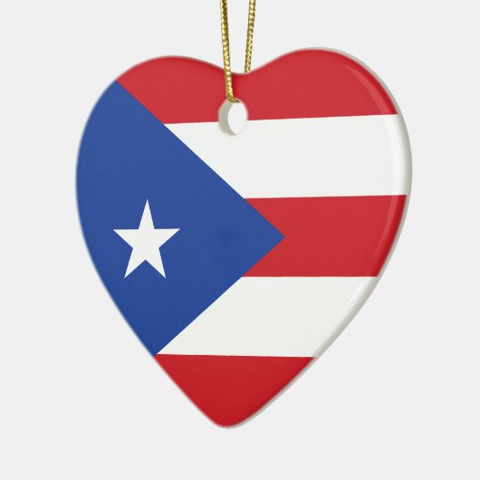 Puerto Rico Flag Herz Keramik Ornament (Links)