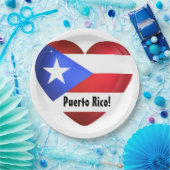 Puerto Rico Flag Herz Pappteller (Party)
